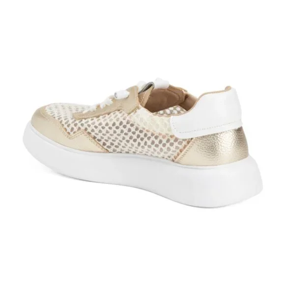 HAPPYMONK Made In Spain Leather And Raffia Laser Cut Sneakers - Picture 2 of 4